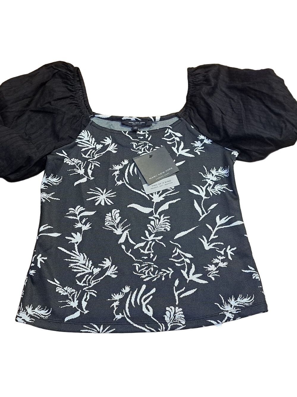 Black and White Floral Top